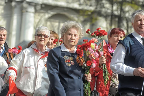 Rosja Sankt Petersburg 2014 Weterani Żołnierze Blokad Paradzie Zwycięstwa Wielkiej — Zdjęcie stockowe