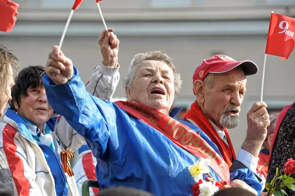 Rusland Sint Petersburg 2014 Veteranen Blokkade Soldaten Bij Parade Van — Stockfoto