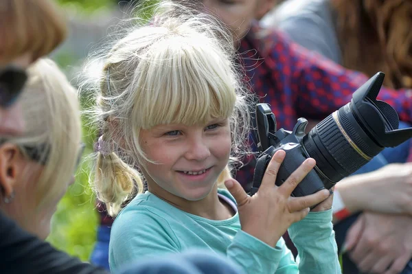 Russia Petersburg 2016 Photographers Spectators Cameras Festival Motor Show — Stock Photo, Image