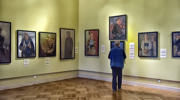 Rússia São Petersburgo 2019 Interiores Exposições Castelo Mikhailovsky Galeria Retratos — Fotografia de Stock