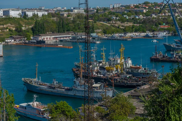 Sevastopol Krim 2021 Schepen Haven Van Sevastopol Het Voorjaar — Stockfoto