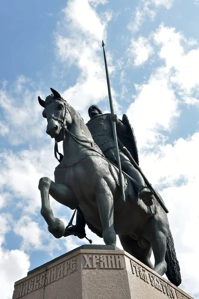 Ryssland Sankt Petersburg 2021 Monument Över Alexander Nevsky Nära Lavra — Stockfoto