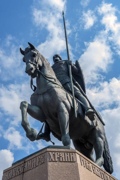 Rússia São Petersburgo 2021 Monumento Alexander Nevsky Perto Lavra São — Fotografia de Stock