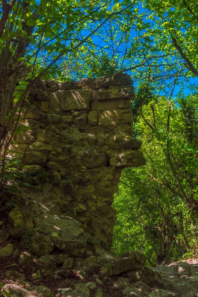 Mangup Kale Città Caverna Nella Repubblica Del Crimea Giorno Pieno — Foto Stock