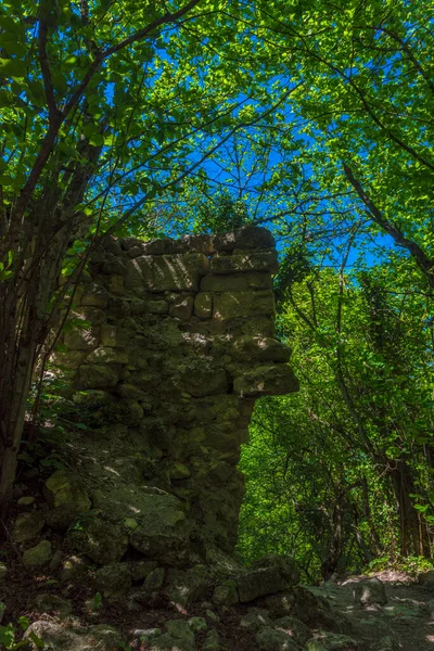 Mangup Kale Ciudad Cueva República Crimea Día Soleado —  Fotos de Stock