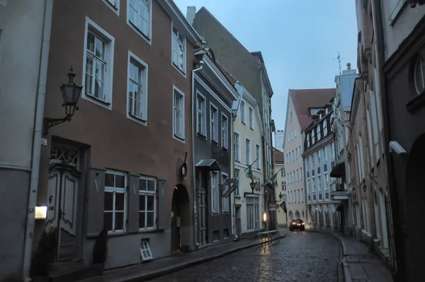 Estonia Tallin 2016 Las Calles Desiertas Del Viejo Tallin Temprano —  Fotos de Stock