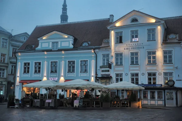 Estonya Tallinn 2016 Tallinn Sokakları Sabahın Erken Saatlerinde Terk Edildi — Stok fotoğraf