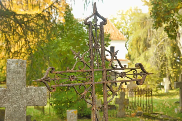 Estonia Tallinn 2016 Stone Crosses Old Cemetery Autumn — Foto de Stock