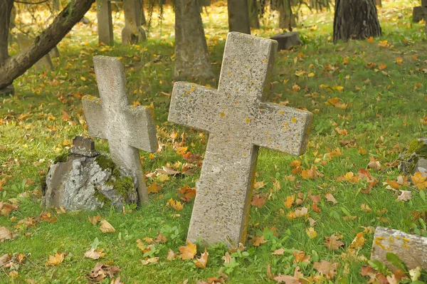 Estonia Tallinn 2016 Stone Crosses Old Cemetery Autumn — 图库照片