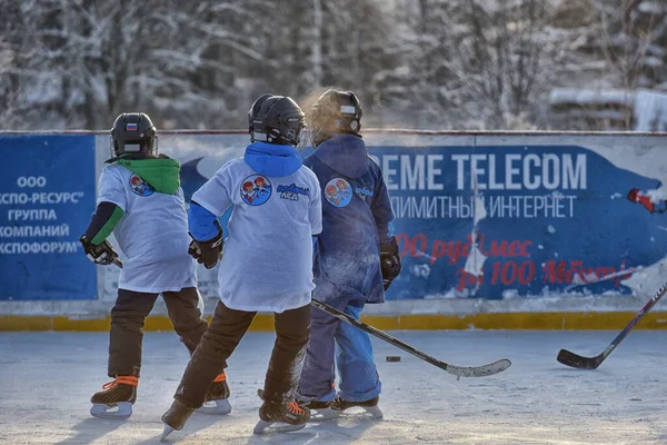 Ryssland Petersburg 2021 Spela Ishockey Ishall Utomhus — Stockfoto