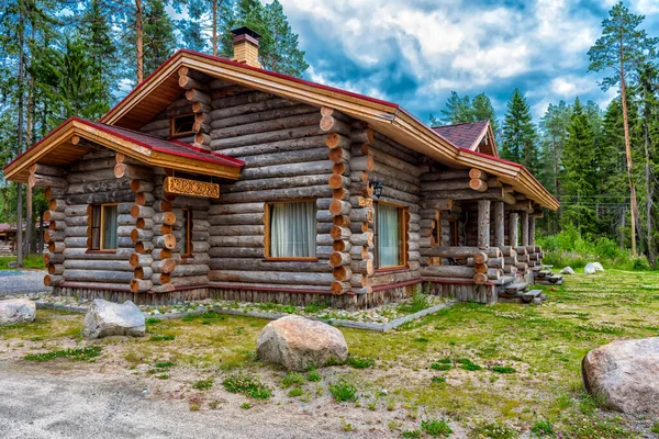 Wooden Log Cabin Pine Forest Summer — Photo