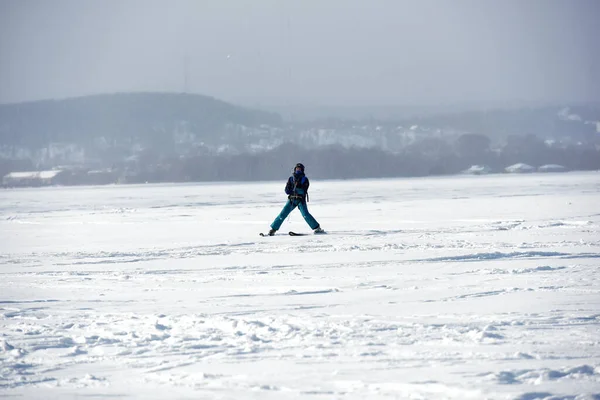 Petrozavodsk Ρωσια 2021 Εκπαίδευση Αθλητών Kiting Χειμερινή Ηλιόλουστη Μέρα Στη — Φωτογραφία Αρχείου