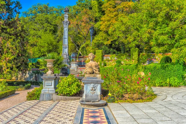 Crimea Yalta 2020 Escultura Mujer Esfinge Massandra Palace Yalta Crimea — Foto de Stock