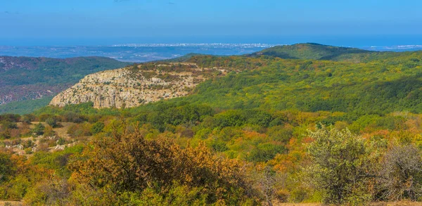 Prachtig Landschap Uitzicht Vroege Herfst Bergen Krim Baydar Valley — Stockfoto