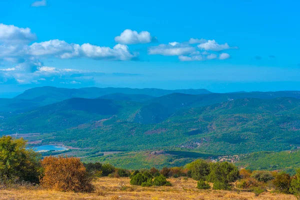 Prachtig Landschap Uitzicht Vroege Herfst Bergen Krim Baydar Valley — Stockfoto