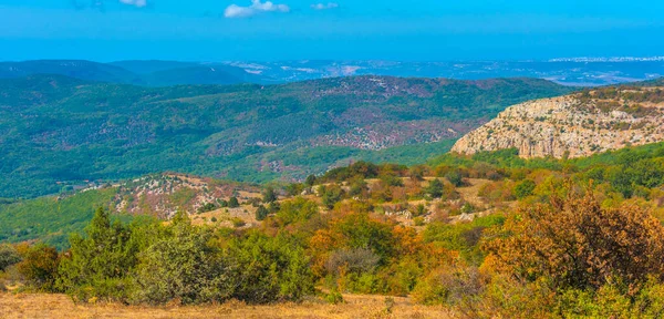 Prachtig Landschap Uitzicht Vroege Herfst Bergen Krim Baydar Valley — Stockfoto