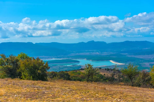 Prachtig Landschap Uitzicht Vroege Herfst Bergen Krim Baydar Valley — Stockfoto