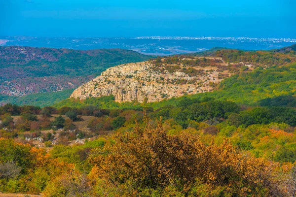 Prachtig Landschap Uitzicht Vroege Herfst Bergen Krim Baydar Valley — Stockfoto