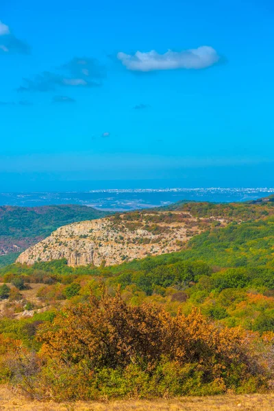 Vacker Utsikt Över Landskapet Tidig Höst Berg Krim Baydar Valley — Stockfoto