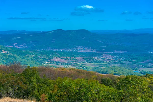 Prachtig Landschap Uitzicht Vroege Herfst Bergen Krim Baydar Valley — Stockfoto