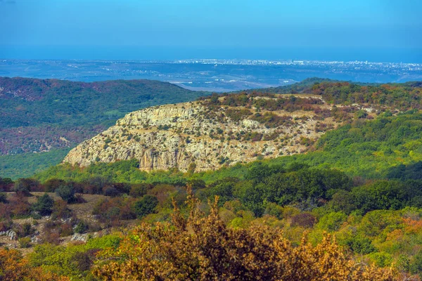 Prachtig Landschap Uitzicht Vroege Herfst Bergen Krim Baydar Valley — Stockfoto