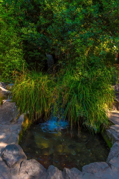 Kırım Yarımadasındaki Yalta Şehrinin Vorontsov Parkı Nda Yapay Şelale — Stok fotoğraf
