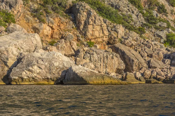 Beautiful View Water Yellow Orange Crimean Mountain Landscape Balaklava Sea — Stock Photo, Image