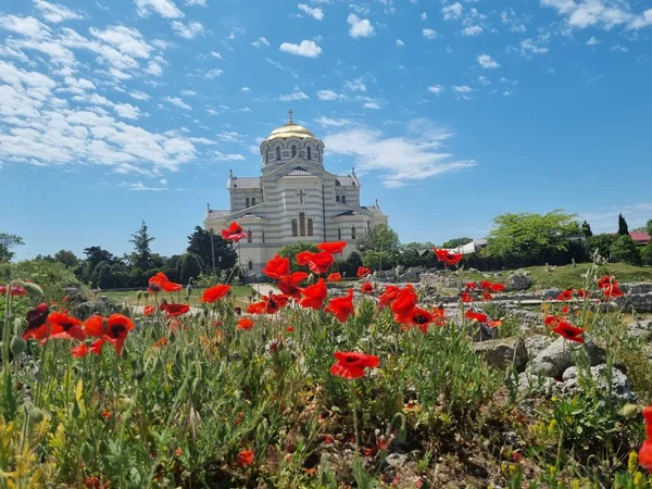 2021 Κριμαία Ιστορικό Και Αρχαιολογικό Απόθεμα Σεβαστούπολης Ταυρική Χερσόνησος Καθεδρικός — Φωτογραφία Αρχείου