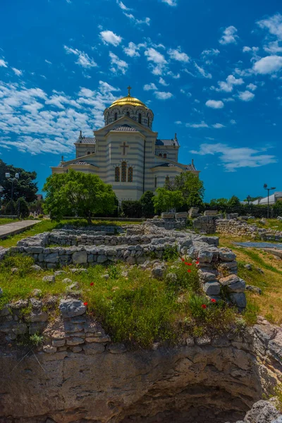 2021 Krym Sevastopol Historyczny Archeologiczny Teren Krajobrazowego Znaczenia Tauric Chersonesos — Zdjęcie stockowe