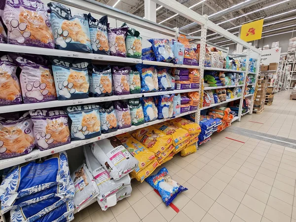 Russia Petersburg 2021 Cat Litter Supermarket — Stock Photo, Image