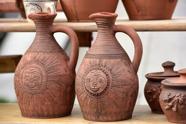 Handmade clay pots — Stock Photo, Image