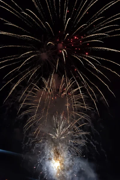 Fireworks in the dark sky — Stock Photo, Image