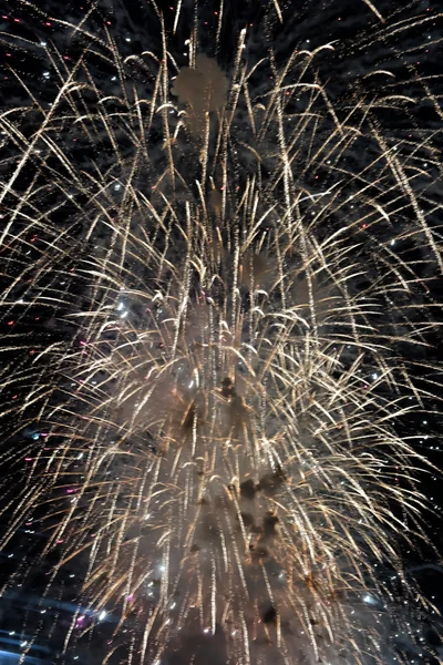 Fireworks in the dark sky — Stock Photo, Image