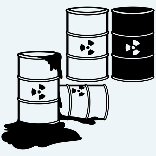 Metal containers for storage of toxic substances — Stock Vector