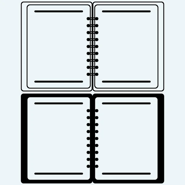 Cuaderno de notas. Siluetas vectoriales — Vector de stock