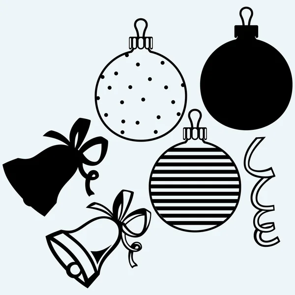 Definir brinquedos de Natal e decorações — Vetor de Stock