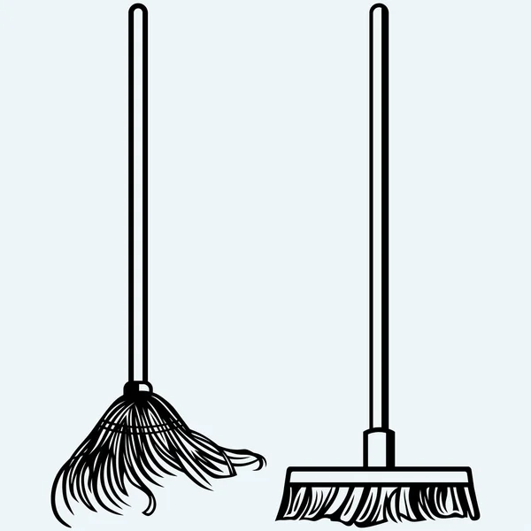 Set Mop. Vector silhouettes — Stock Vector