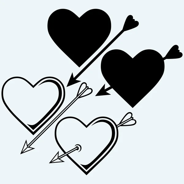 Bir ok ile kalp sembolü. Sevgililer günü tarafından Stok Vektör