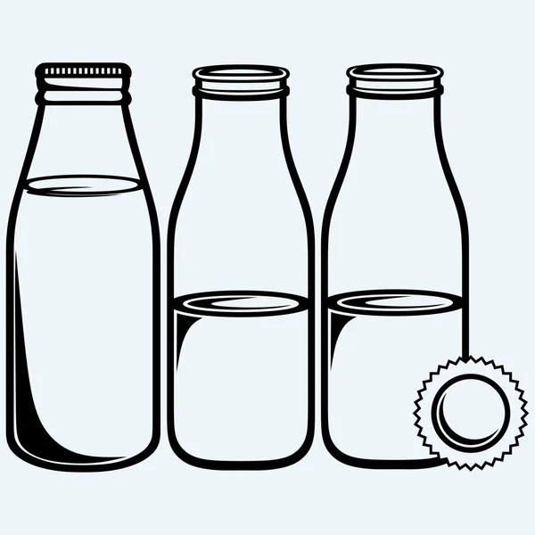 Set milk bottle — Stock Vector