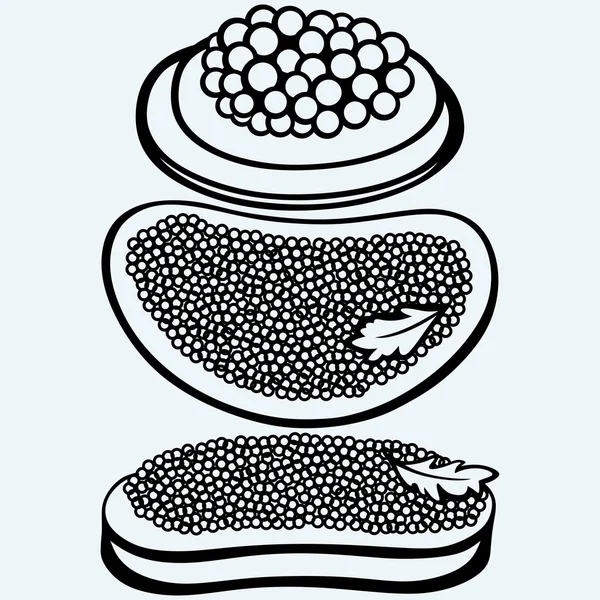 Sandwich au beurre et au caviar — Image vectorielle