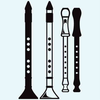 Wooden soprano flute clipart