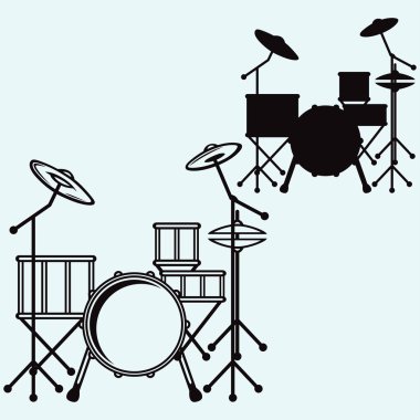 Siluet davul vektör