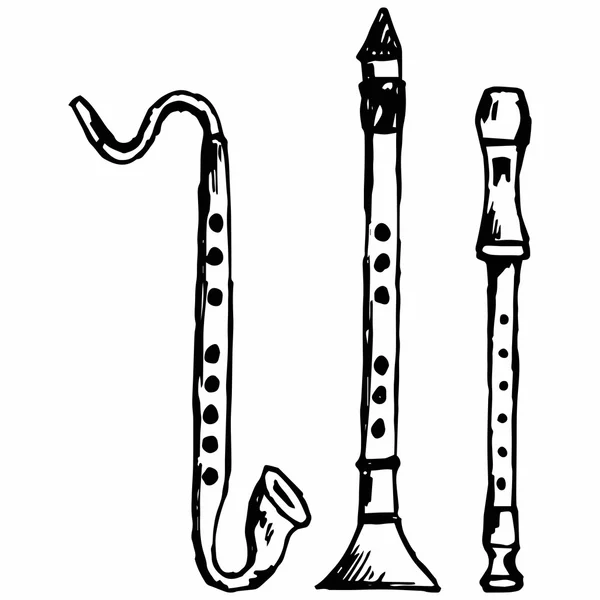 Wooden soprano flute — Stock Vector