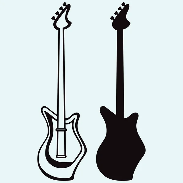 Guitarra. Siluetas vectoriales — Vector de stock