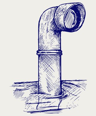 Metal periscope above the water clipart
