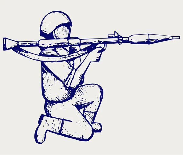 Стрельба наемников с базукой — стоковый вектор