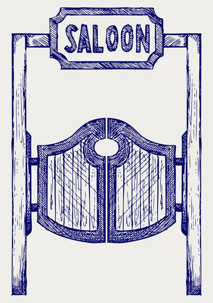 ประตู Saloon ตะวันตกโบราณ — ภาพเวกเตอร์สต็อก