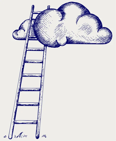 Ladder to clouds — Stock Vector