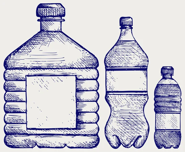 Set de botellas de agua — Vector de stock