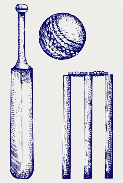 Set équipement pour le cricket — Image vectorielle